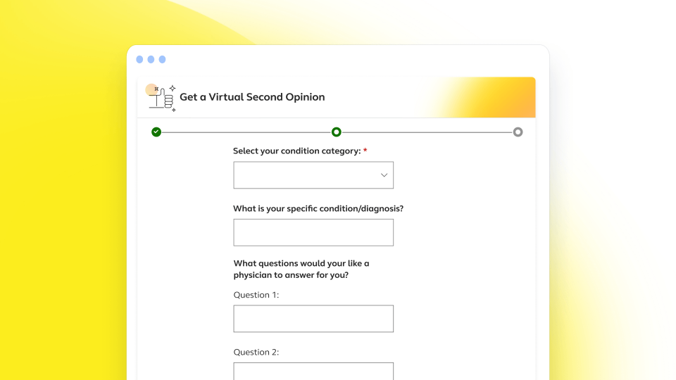 Screenshot of the Get a Virtual Second Opinion wizard